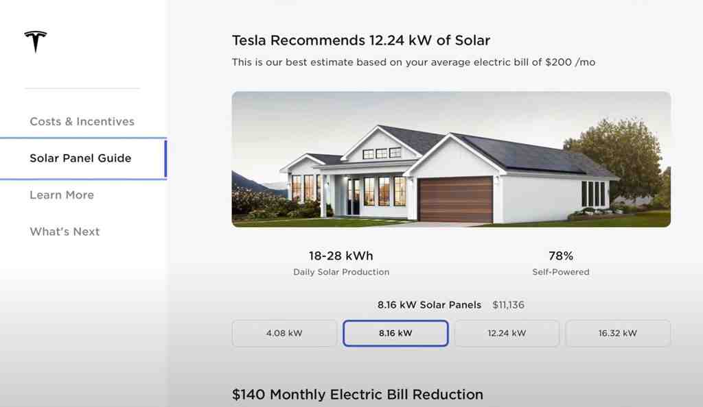 How much does it cost to install solar panels on a Tesla?