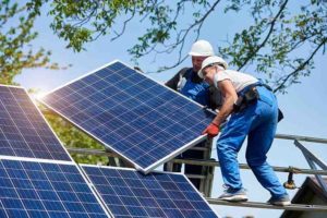 Installation of solar panel at home