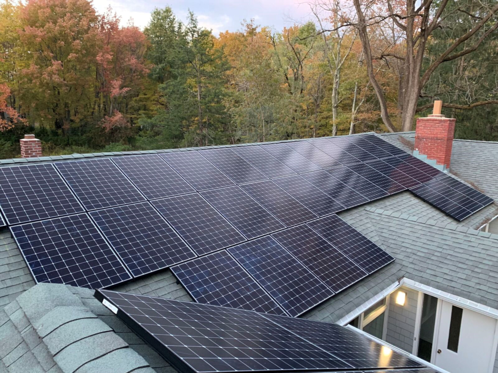 Putting solar panels on house