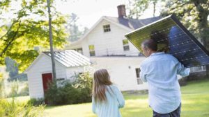 Solar panels on townhouse